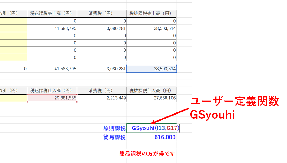 Excel Vba マクロ を使って消費税の原則課税と簡易課税 どちらが得か判定するシート はじめろぐ